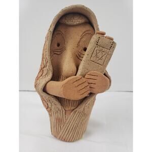 Vintage 1984 Rabbi with Torah By LOIS KRAMER Sculpture Figurine Artwork Pottery